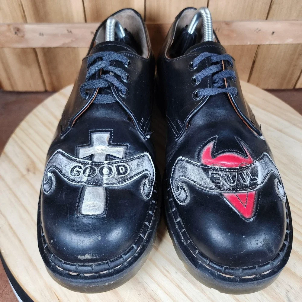 Tredair Good Evil Shoes Mens 12‎ USA 11 UK Black Oxford Sneakers Made In England